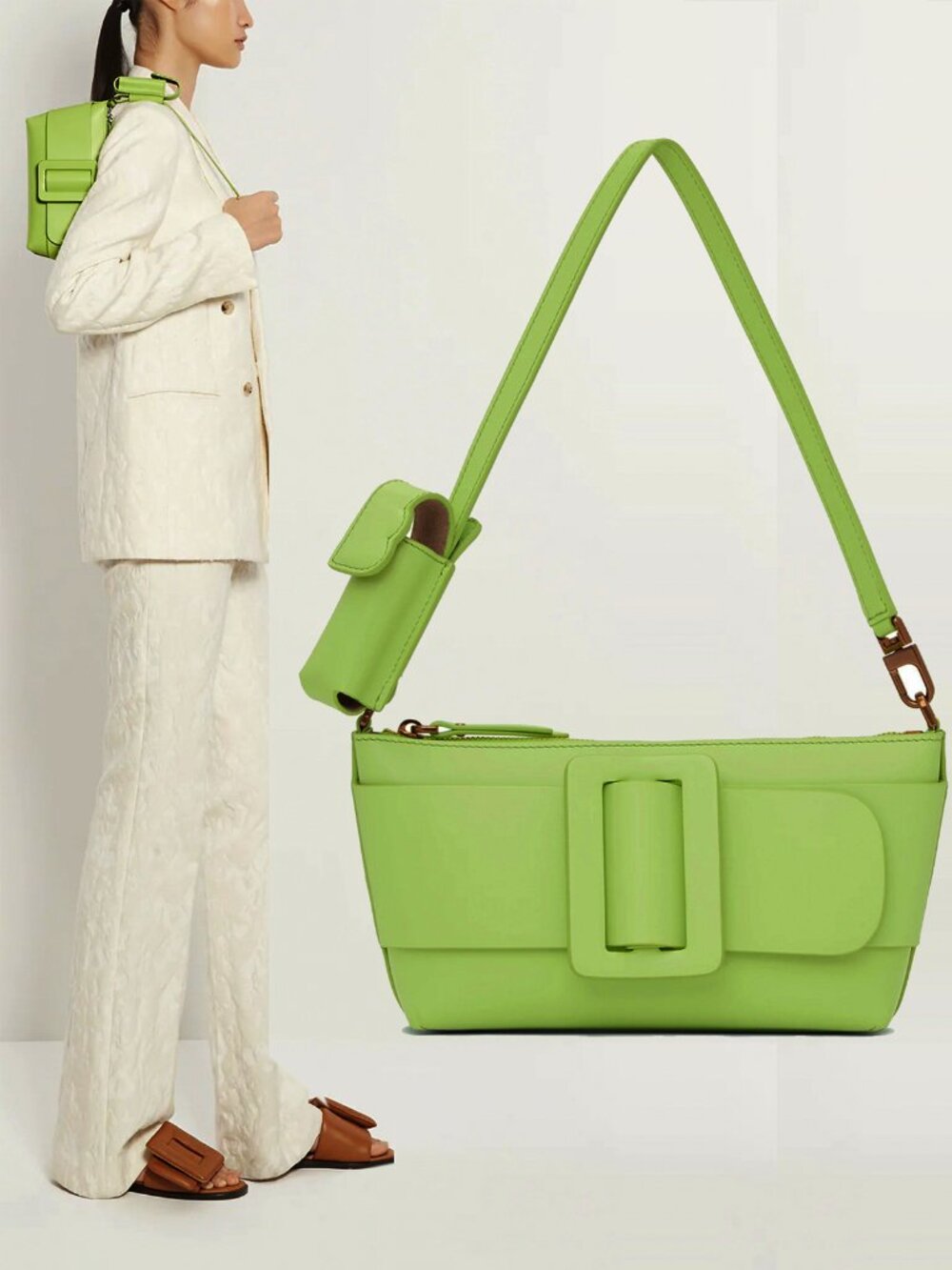 BOYY Green Buckle Pouchette Shoulder Bag